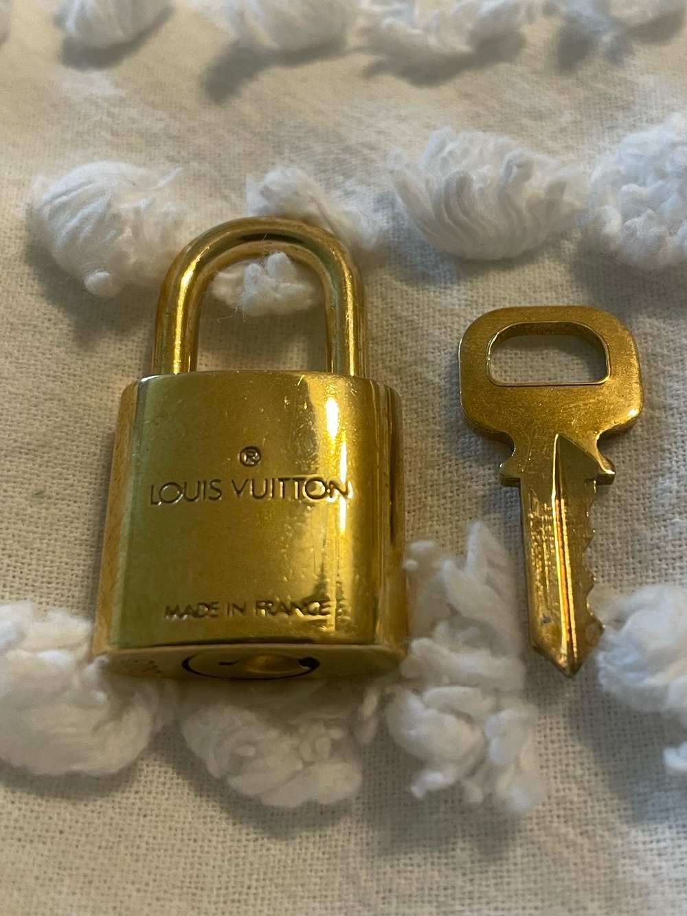 Louis Vuitton Gold-tone LV Monogram Padlock and Key #303 - Picture 3 of 5